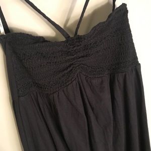 Black Hurley Maxi Dresses with Ruched Top